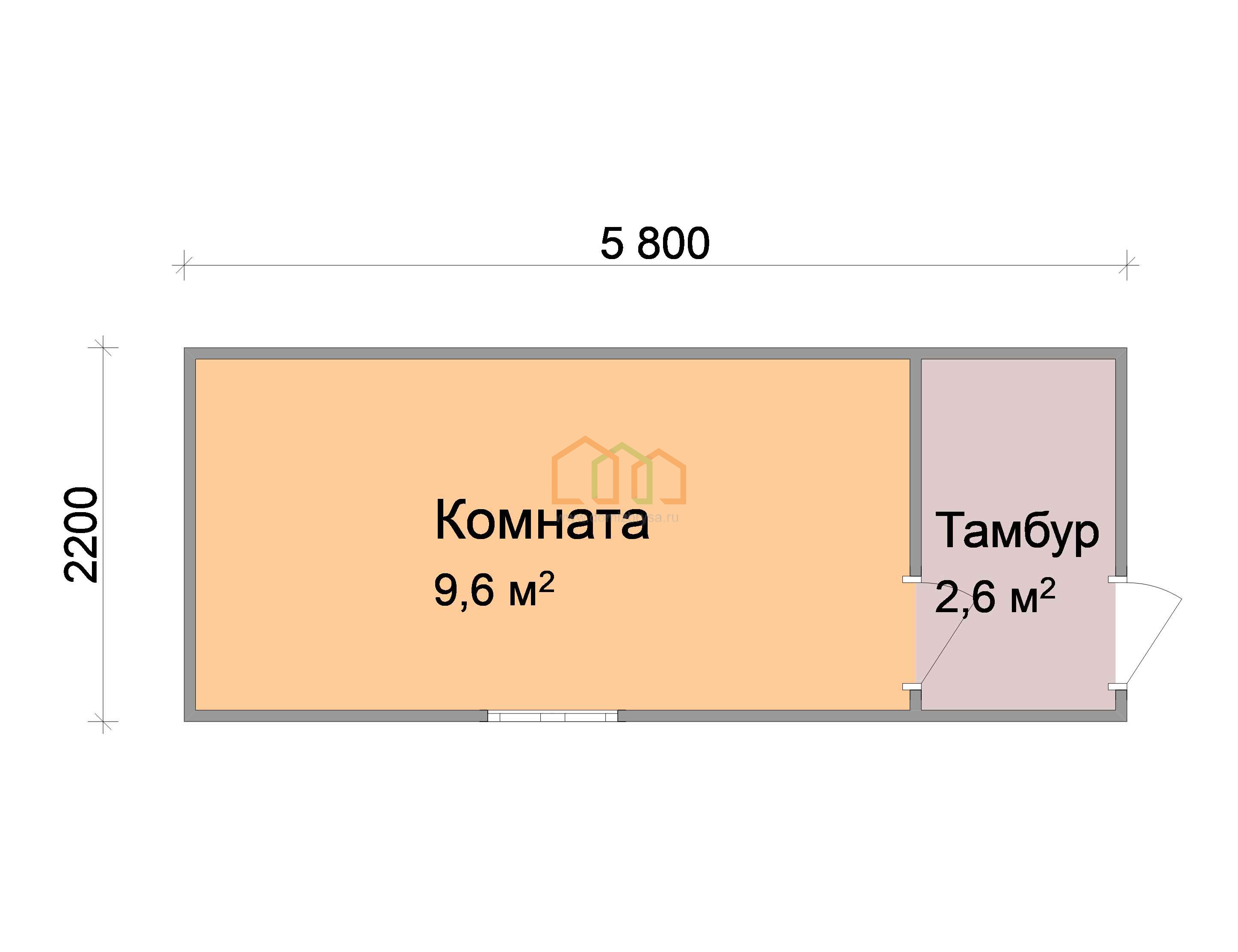 Металлическая бытовка для дачи Гладиолус-2 5.8x2.2 Площадь: 12.76 м² в  готовом виде под ключ в Покрове и области